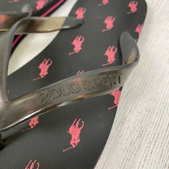 Polo sport logo flip flops sz 8 women - Picture 2 of 6